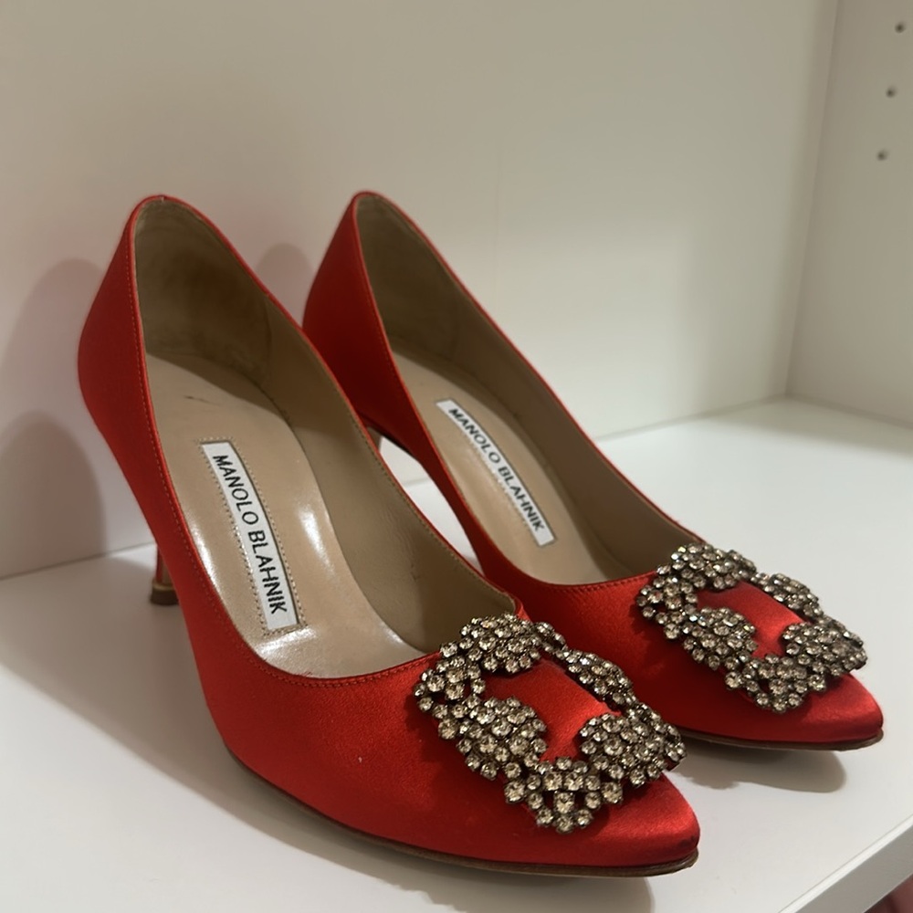 Authentic Manolo Blahnik Hangisi Heels size 35